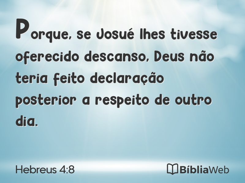 Hebreus 4:8 em imagem para compartilhar