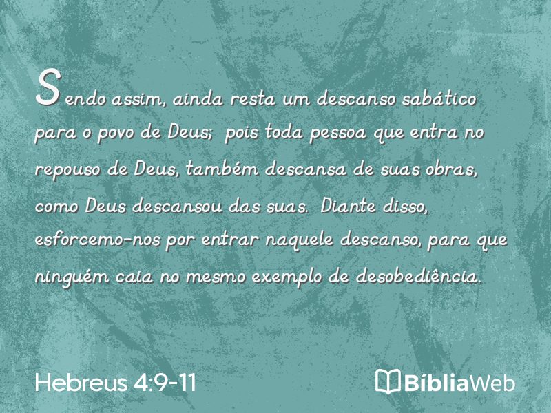 Hebreus 4:9-11 em imagem para compartilhar