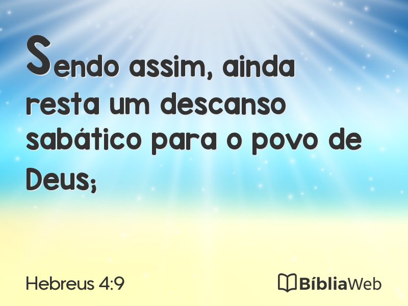 Hebreus 4:9 em imagem para compartilhar