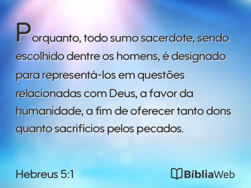 Hebreus 5:1 em imagem para compartilhar