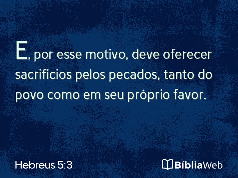 Hebreus 5:3 em imagem para compartilhar