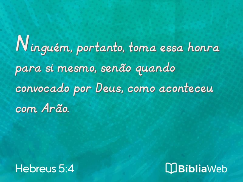 Hebreus 5:4 em imagem para compartilhar