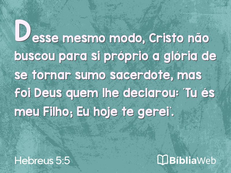 Hebreus 5:5 em imagem para compartilhar