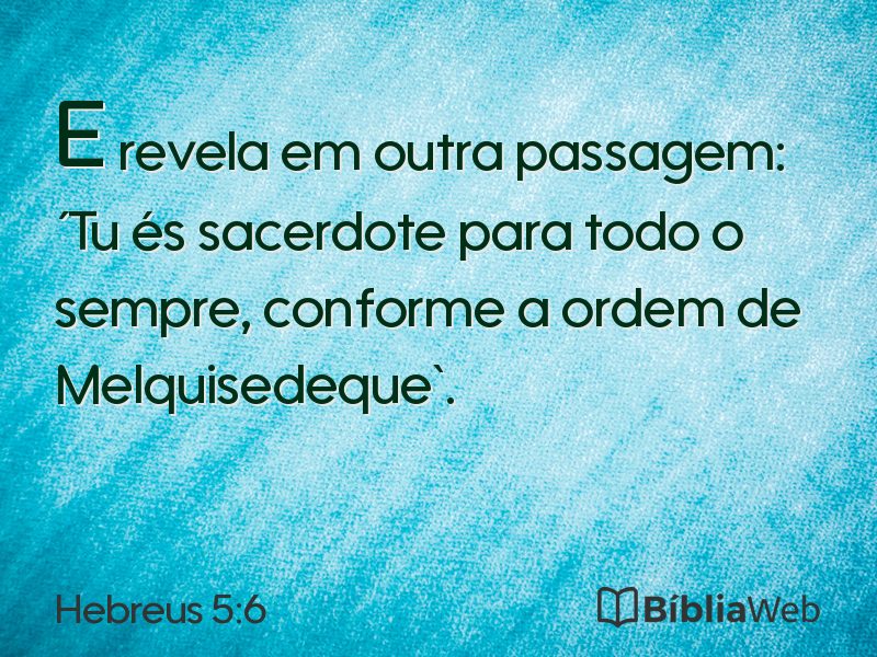 Hebreus 5:6 em imagem para compartilhar