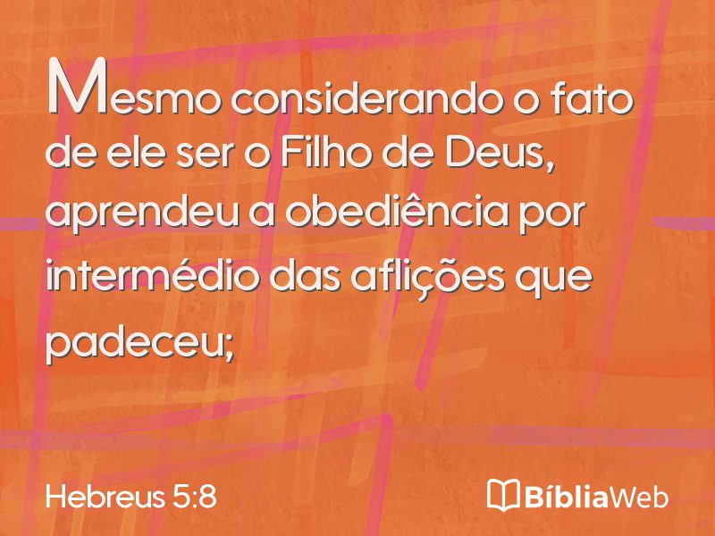 Hebreus 5:8 em imagem para compartilhar