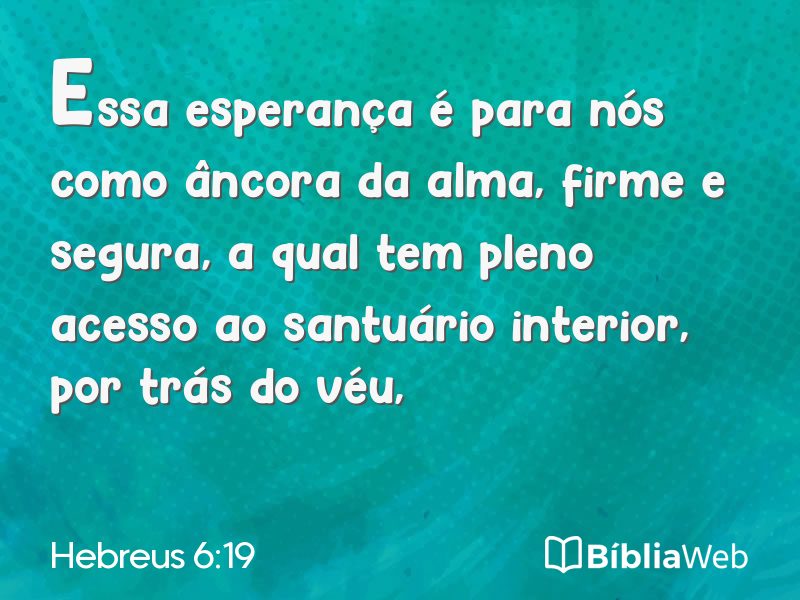 Hebreus 6:19 em imagem para compartilhar