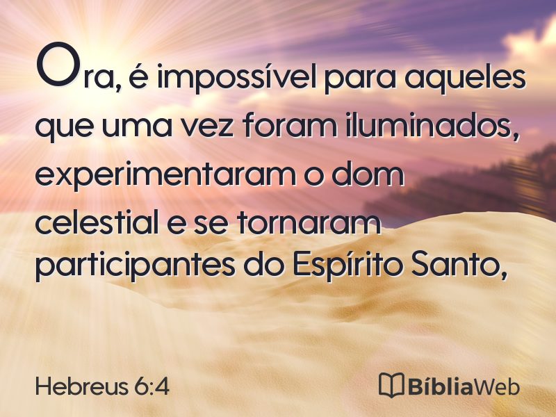 Hebreus 6:4 em imagem para compartilhar