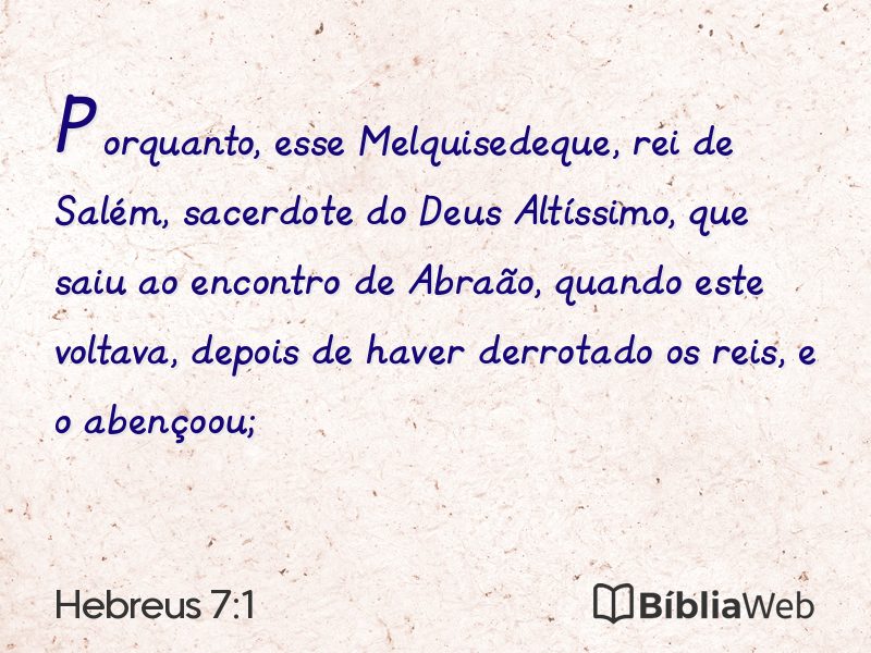 Hebreus 7:1 em imagem para compartilhar