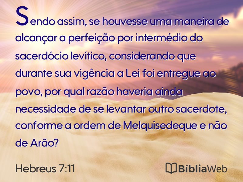 Hebreus 7:11 em imagem para compartilhar