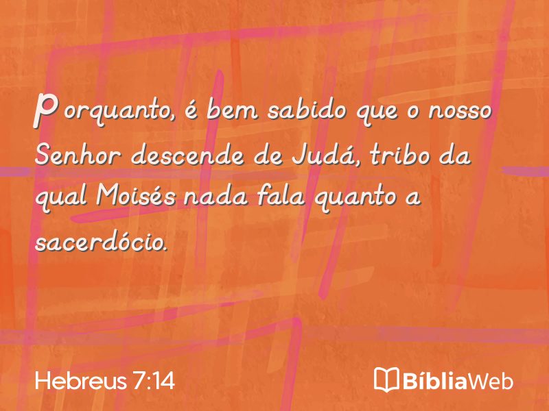 Hebreus 7:14 em imagem para compartilhar