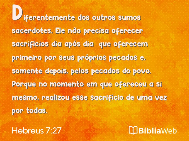 Hebreus 7:27 em imagem para compartilhar