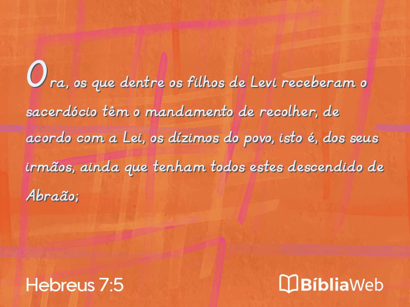 Hebreus 7:5 em imagem para compartilhar