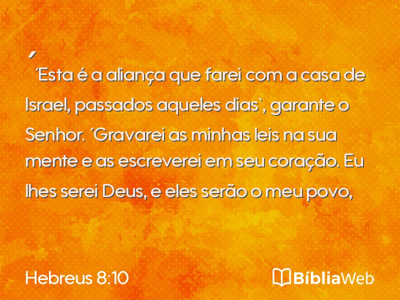 Hebreus 8:10 em imagem para compartilhar
