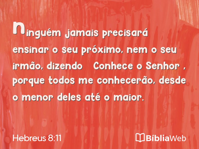 Hebreus 8:11 em imagem para compartilhar