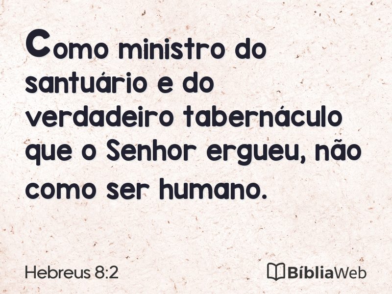 Hebreus 8:2 em imagem para compartilhar
