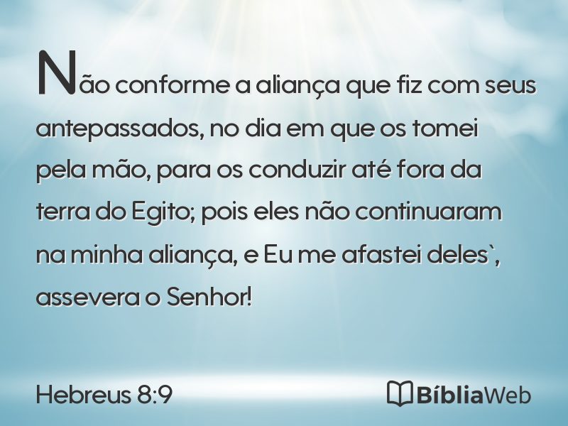 Hebreus 8:9 em imagem para compartilhar