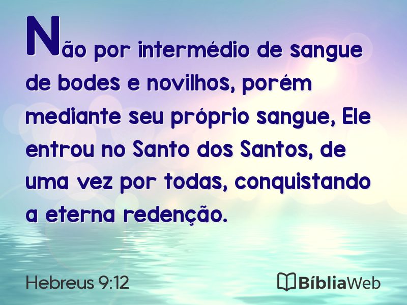 Hebreus 9:12 em imagem para compartilhar