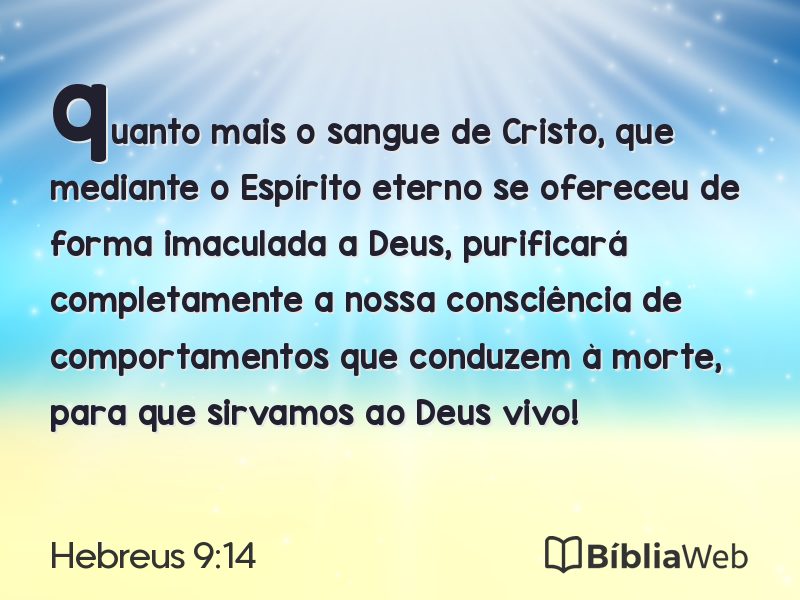 Hebreus 9:14 em imagem para compartilhar