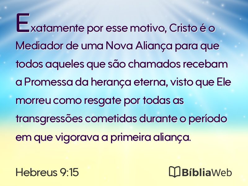 Hebreus 9:15 em imagem para compartilhar