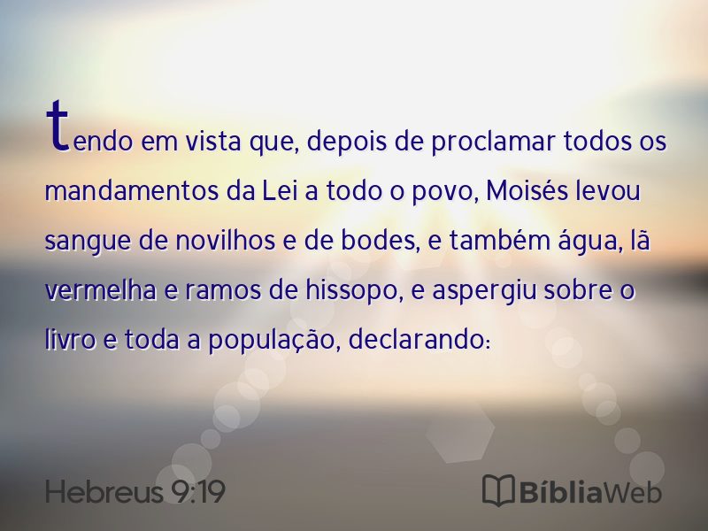 Hebreus 9:19 em imagem para compartilhar