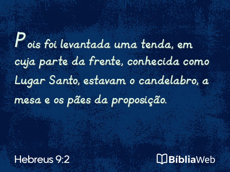 Hebreus 9:2 em imagem para compartilhar