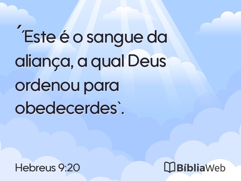 Hebreus 9:20 em imagem para compartilhar