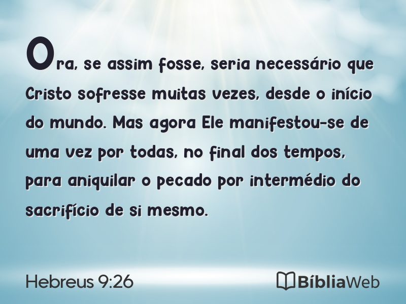 Hebreus 9:26 em imagem para compartilhar
