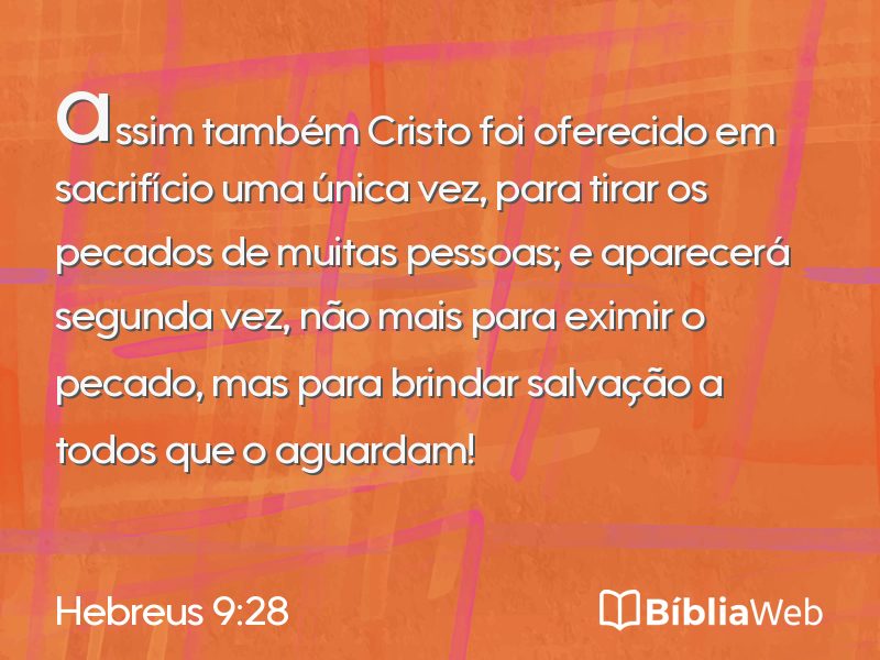 Hebreus 9:28 em imagem para compartilhar