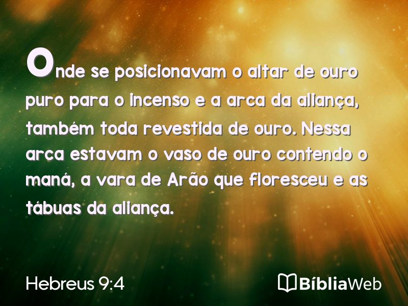 Hebreus 9:4 em imagem para compartilhar