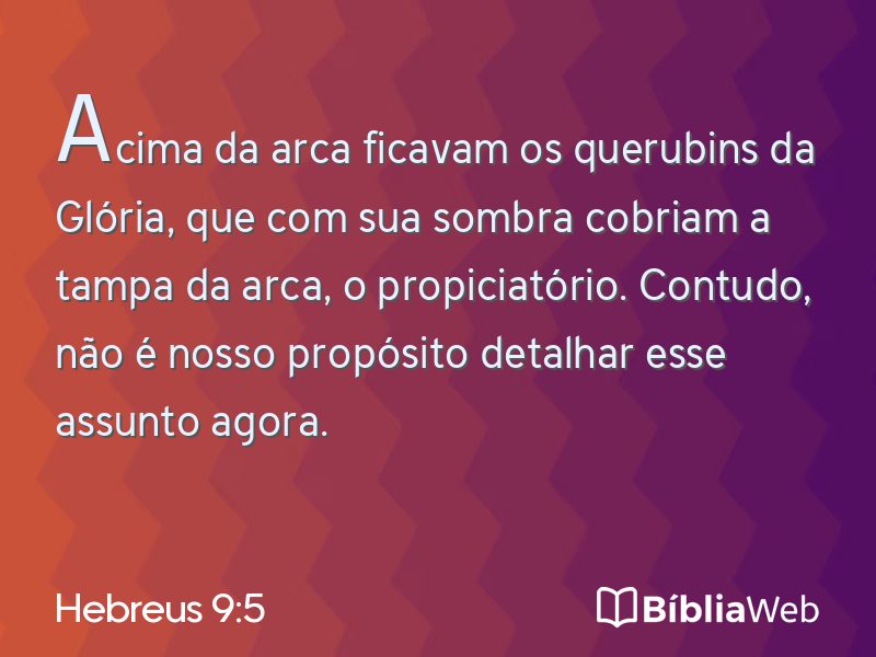 Hebreus 9:5 em imagem para compartilhar