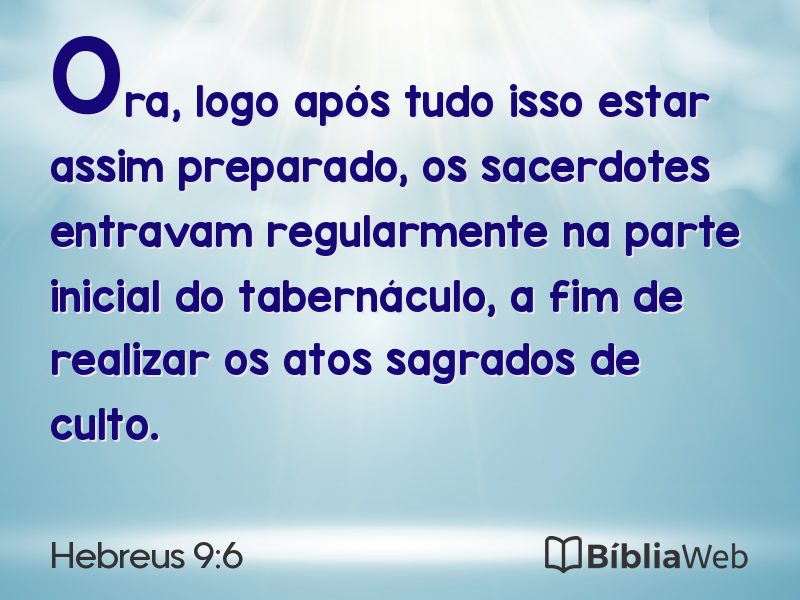 Hebreus 9:6 em imagem para compartilhar