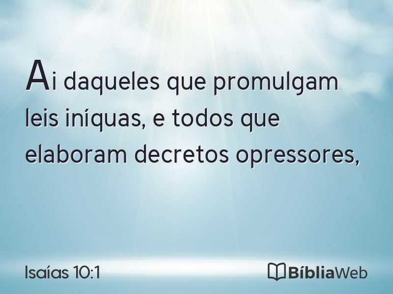 Isaías 10:1 em imagem para compartilhar