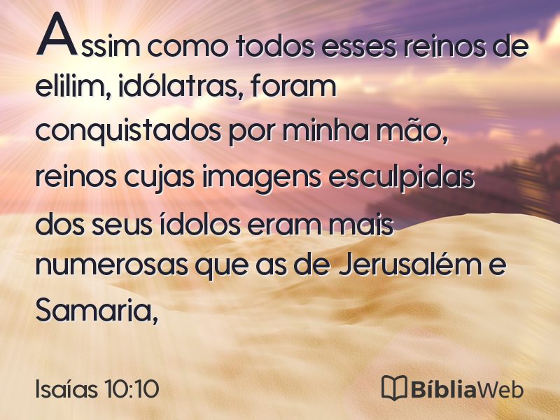 Isaías 10:10 em imagem para compartilhar