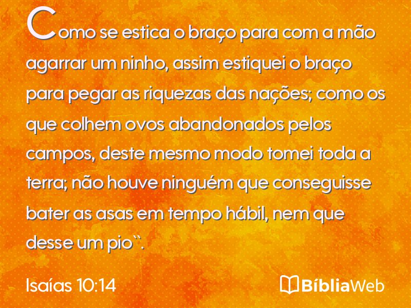 Isaías 10:14 em imagem para compartilhar
