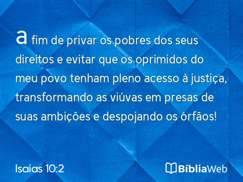 Isaías 10:2 em imagem para compartilhar