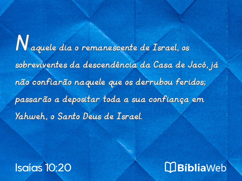 Isaías 10:20 em imagem para compartilhar
