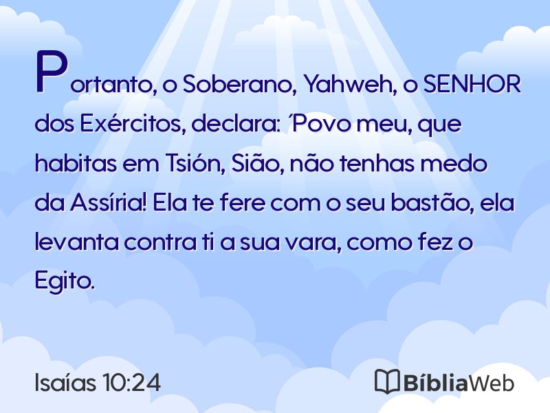 Isaías 10:24 em imagem para compartilhar