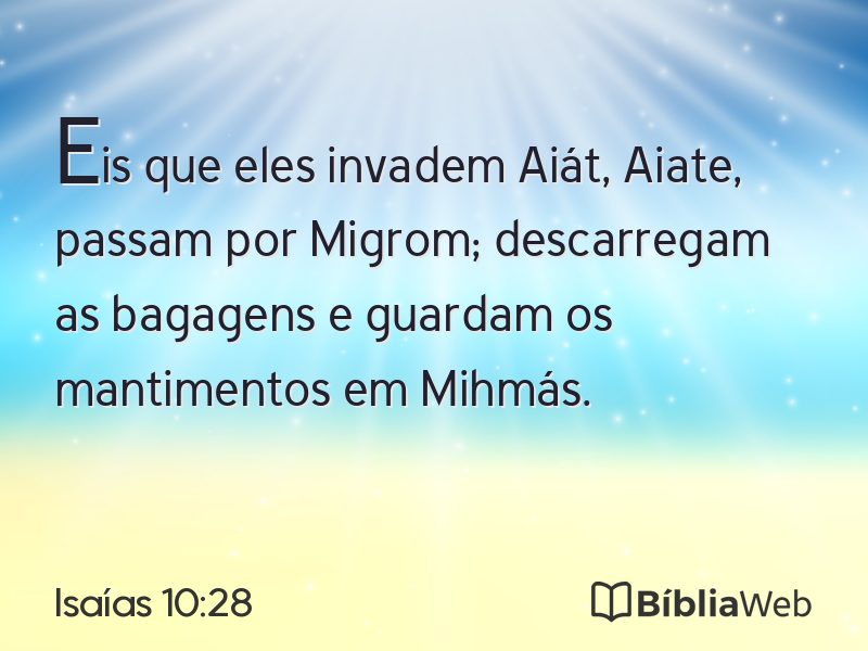 Isaías 10:28 em imagem para compartilhar