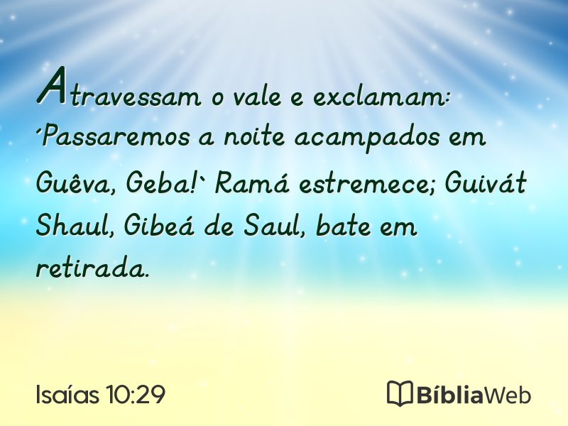 Isaías 10:29 em imagem para compartilhar