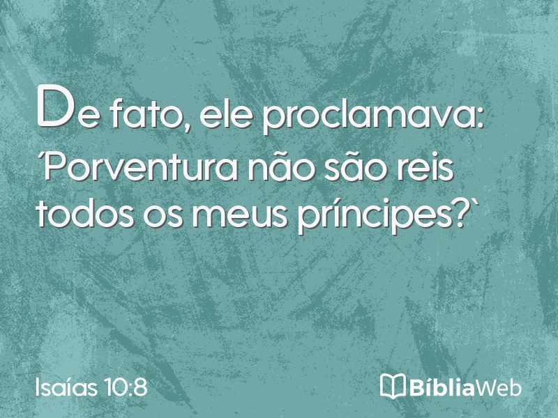 Isaías 10:8 em imagem para compartilhar
