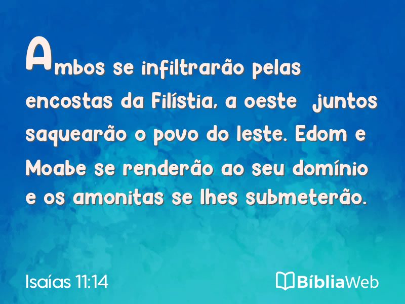 Isaías 11:14 em imagem para compartilhar