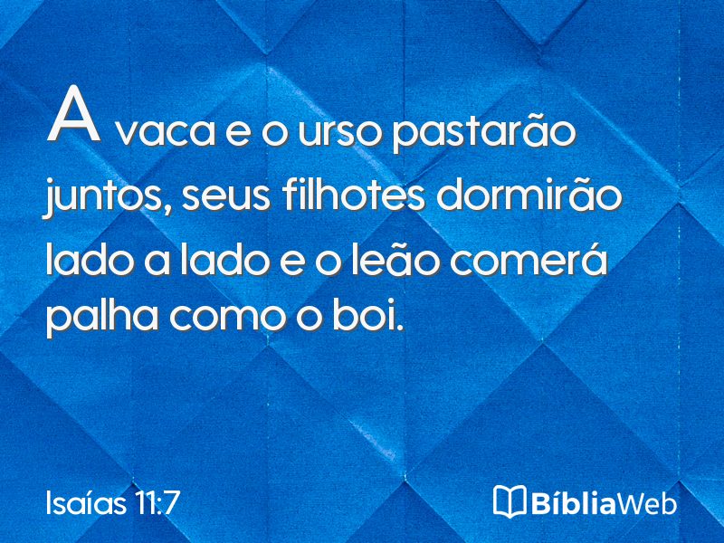 Isaías 11:7 em imagem para compartilhar