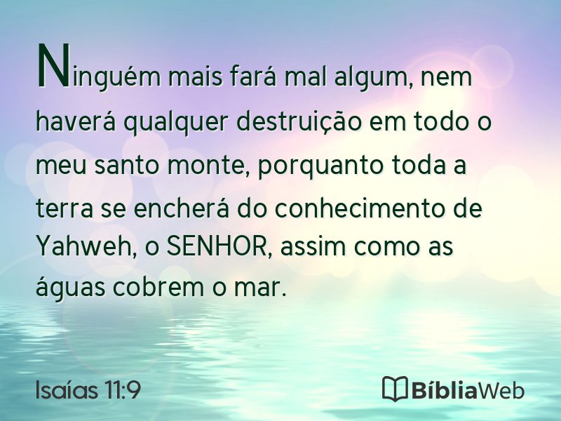 Isaías 11:9 em imagem para compartilhar