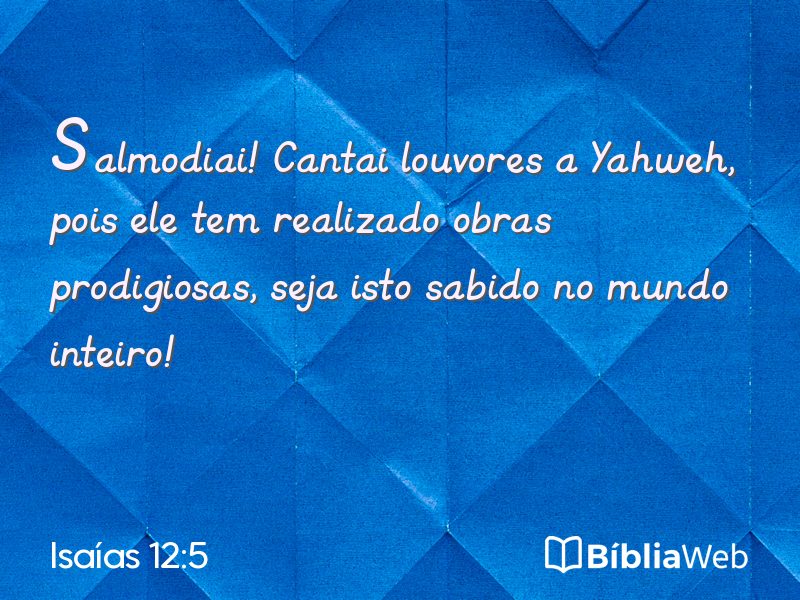 Isaías 12:5 em imagem para compartilhar