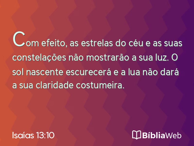 Isaías 13:10 em imagem para compartilhar