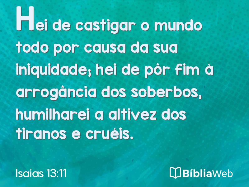 Isaías 13:11 em imagem para compartilhar