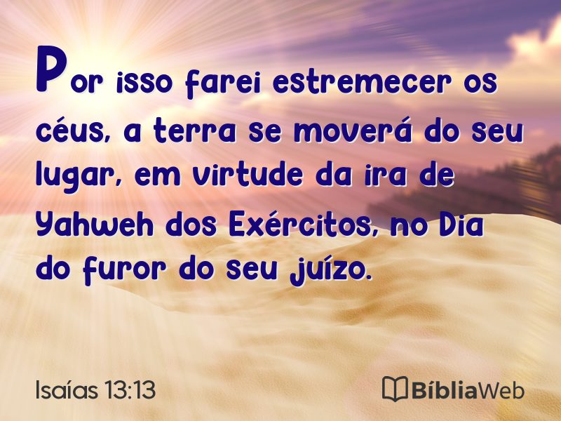 Isaías 13:13 em imagem para compartilhar
