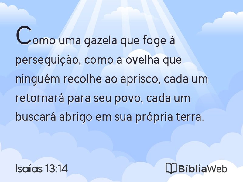Isaías 13:14 em imagem para compartilhar