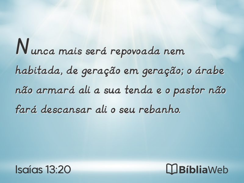 Isaías 13:20 em imagem para compartilhar