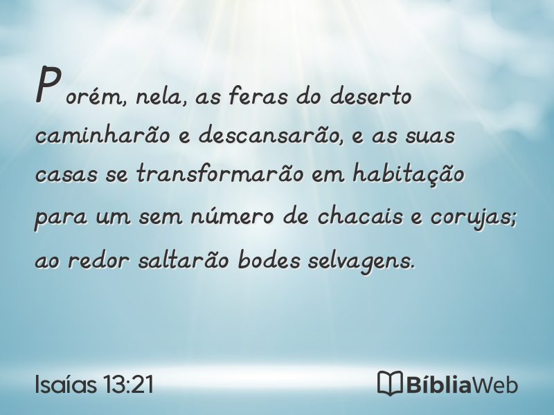 Isaías 13:21 em imagem para compartilhar
